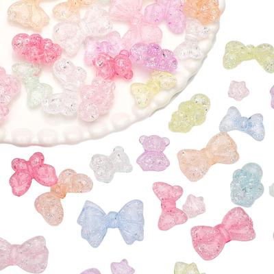 5-60Pcs Acrylic Beads Bowtie Cloud Charms Popcorn Balls Beads For DIY Bracelet Necklace Jewelry Making