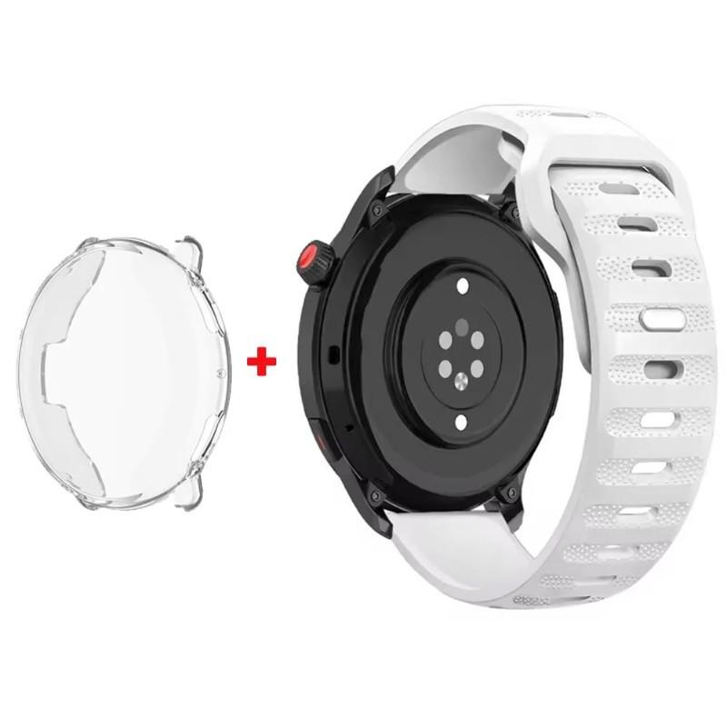 Silikonarmband mit TPU-Hülle für Amazfit Active 2 Sport Atmungsaktiv Ersatz Uhrenarmband