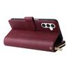 For Samsung Galaxy S25 FE Case Zipper Pocket PU Leather Phone Cover with Hand Strap