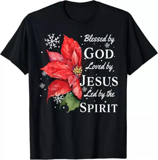 Blessed By God  Loved By Jesus Christmas Poinsettia TShirt Unisex Tee Unisex T-Shirt XXXXL