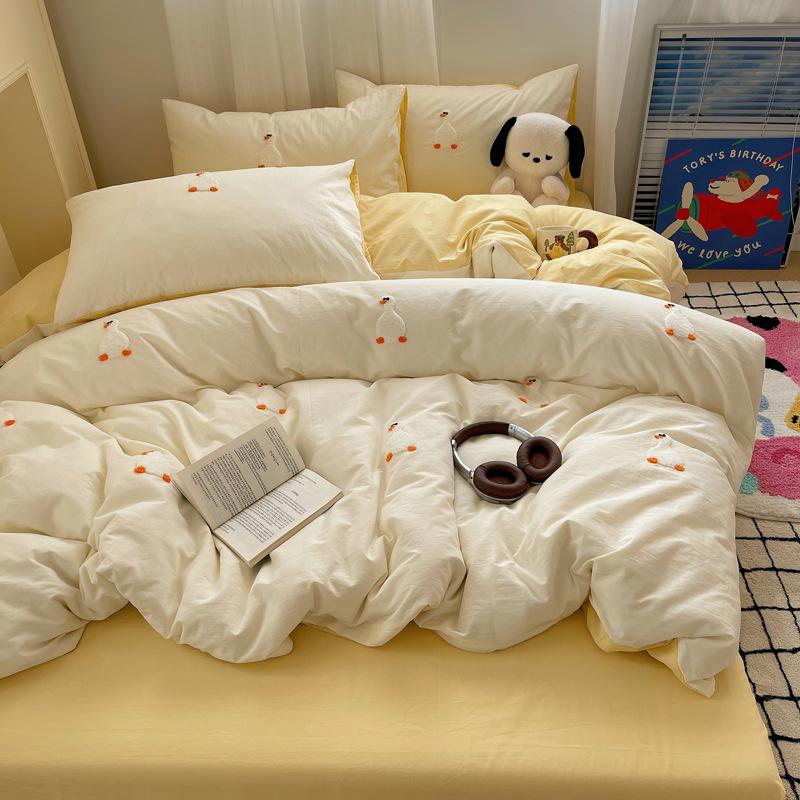 Small Fresh Bed Four-piece Set of Pure Cotton Bedding Quilt Cover Sheets