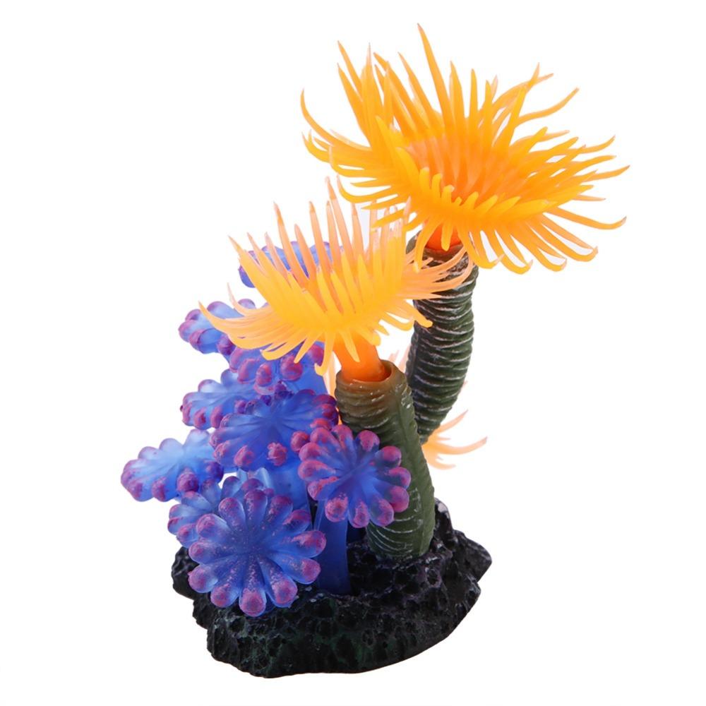 Silicone Fish Tank Ornament Colorful Sea Anemone Artificial Coral  Underwater Environment