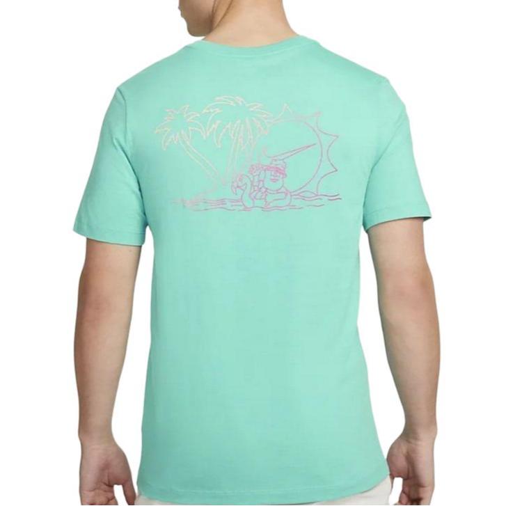 Nike Graphic Print Crew Neck Fitted Short Sleeve T-Shirt Men Tops Green DN5193-392