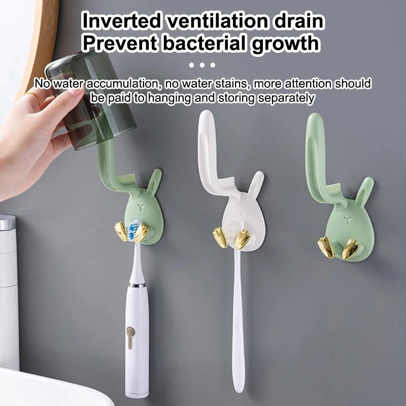 Królik Uchwyt na szczoteczki do zębów montowany na ścianie Zestaw kubków do płukania ust Kubek do płukania zębów Kubek Stojak do przechowywania Organizer Akcesoria łazienkowe