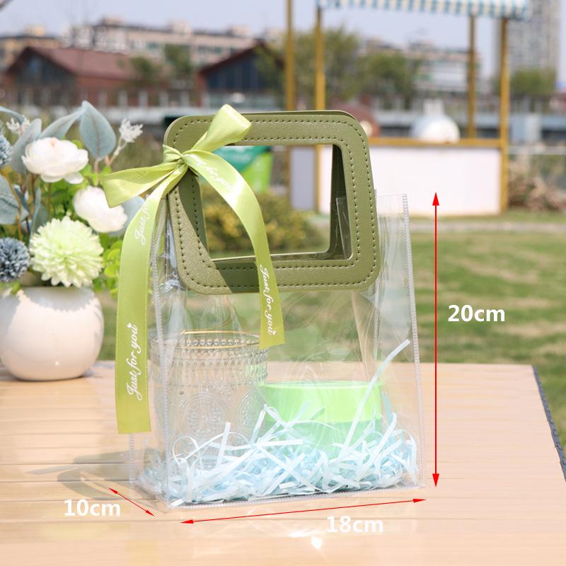 PVC Transparent Tote Bag - High-End Laser Gift Packaging for Children's Day, Birthday, or Wedding Favors