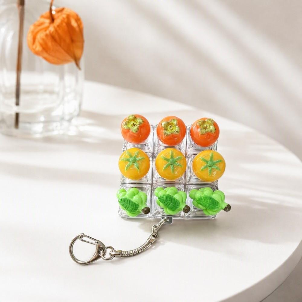 Cute Design Fruit Decompression Button Toy Transparent Dual-Tone Keyboard Keychain  Children's Bag