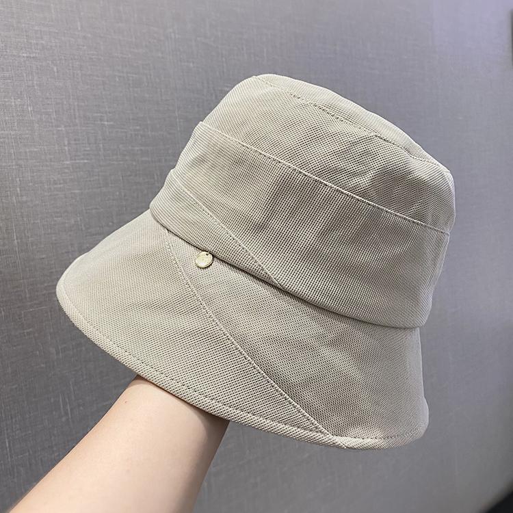 Bucket hat women's new spring and autumn temperament casual versatile sunscreen sun hat outdoor plain face cover basin hat