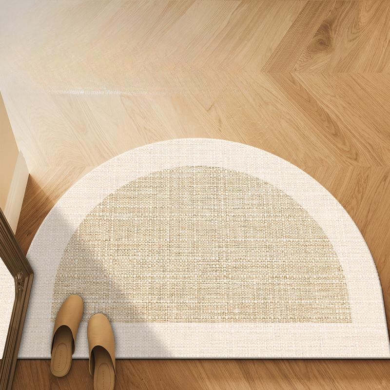 Semicircle Simple Printing Bathroom Thickening Mat Bath Non-slip Carpets In Wash Basin Bathtub Side Floor Rug Shower Room Doormat Memory Foam 3D Pad