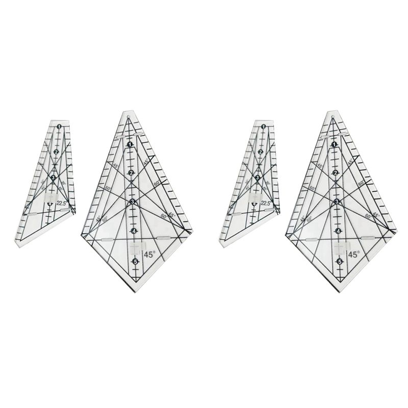 

A60Z2X Acrylic Sewing Patchwork Ruler Squedge 22.5°/45° Sewing Template Ruler Patchwork Quilting Ruler Diymay прозрачный
