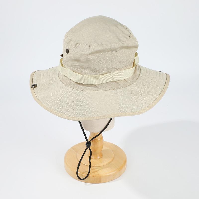 Outdoor tourism UV protection Mountaineering fisherman hat Leisure jungle round-brimmed hat Cycling breathable fishing sun protection hat