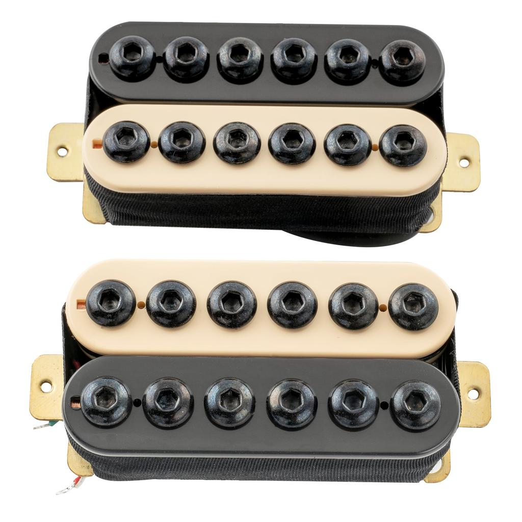 Artec HIVB Invader Ceramic Humbucker Pickups with Hexagonal Pole for Electric Guitar, Zebra (Set of 2)