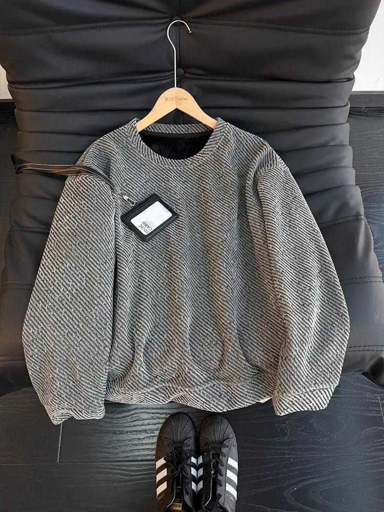 Men's 2026 Zebra Print Velvet-Lined Heavyweight Hoodie: Full Sky Stars, Round Neck, American Style, Autumn/Winter.