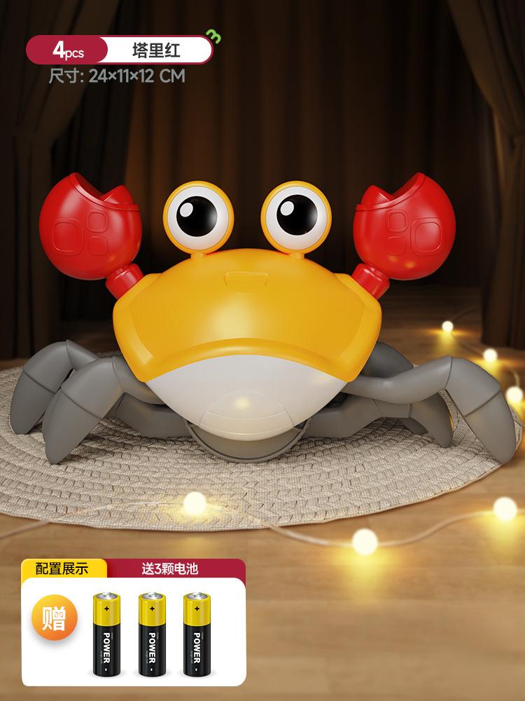 Electric Induction Crab Automatic Obstacle Avoidance 0-1 Year Old Baby Learning To Climb Toy Sound And Light Usb Charging Escape Crab