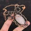 Rose Quartz Necklace Copper Wire Wrapped Jewelry Gemstone Necklace Handmade Adjustable Necklace Copper Wire Wrapping Necklace Gifts For Mom