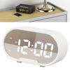 Digital Alarm Clock USB LED Display White Light Mirror Electronic Desktop Clock for Bedroom Living Room