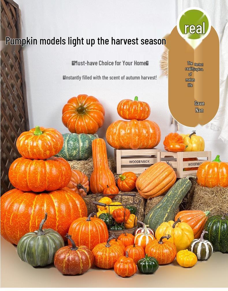 Pumpkin Harvest Festival Props: Farmhouse Halloween Decoration for Mall Displays and Room Ornaments