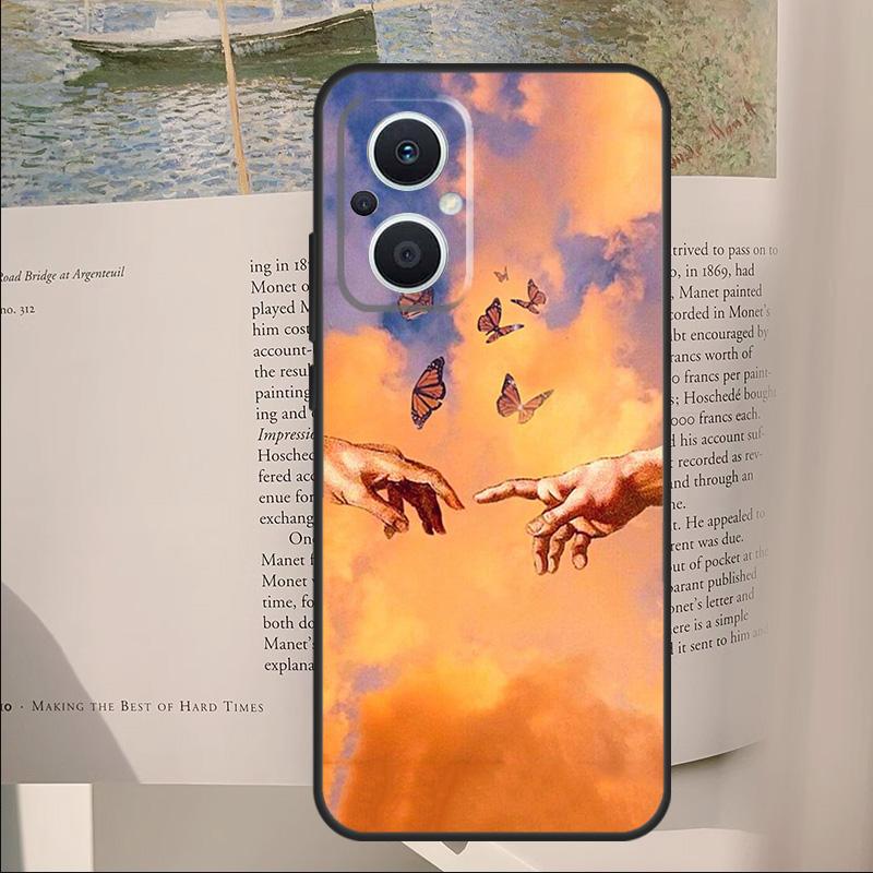 Grime Michelangelo Creation Of Adam Cover For OPPO Reno 8 7 Lite 11F 12F 13F 14F 10 12 13 14 Pro OPPO Find X8 X5 X6 X9 Pro Case