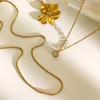 Elegant Gold Plated Flower Pendant Necklace Versatile Gold Bead Pendant Necklace for Women Enhances Any Outfit