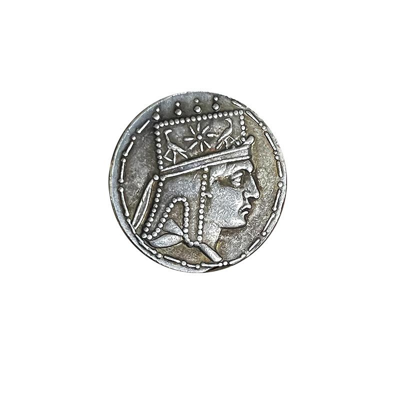 Monete greche in argento, Regno d'Armenia, Tigris II, dea del destino Tyche, monete antiche placcate in argento, monete creative