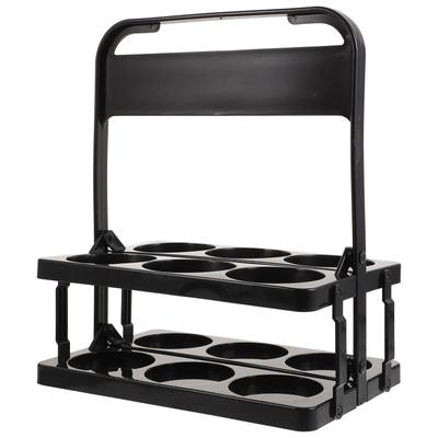 Faltbare Wasserflasche Faltbare Flaschen Sport Flaschenhalter Organizer Rack Ständer mit Griff Schwarzes Tragen