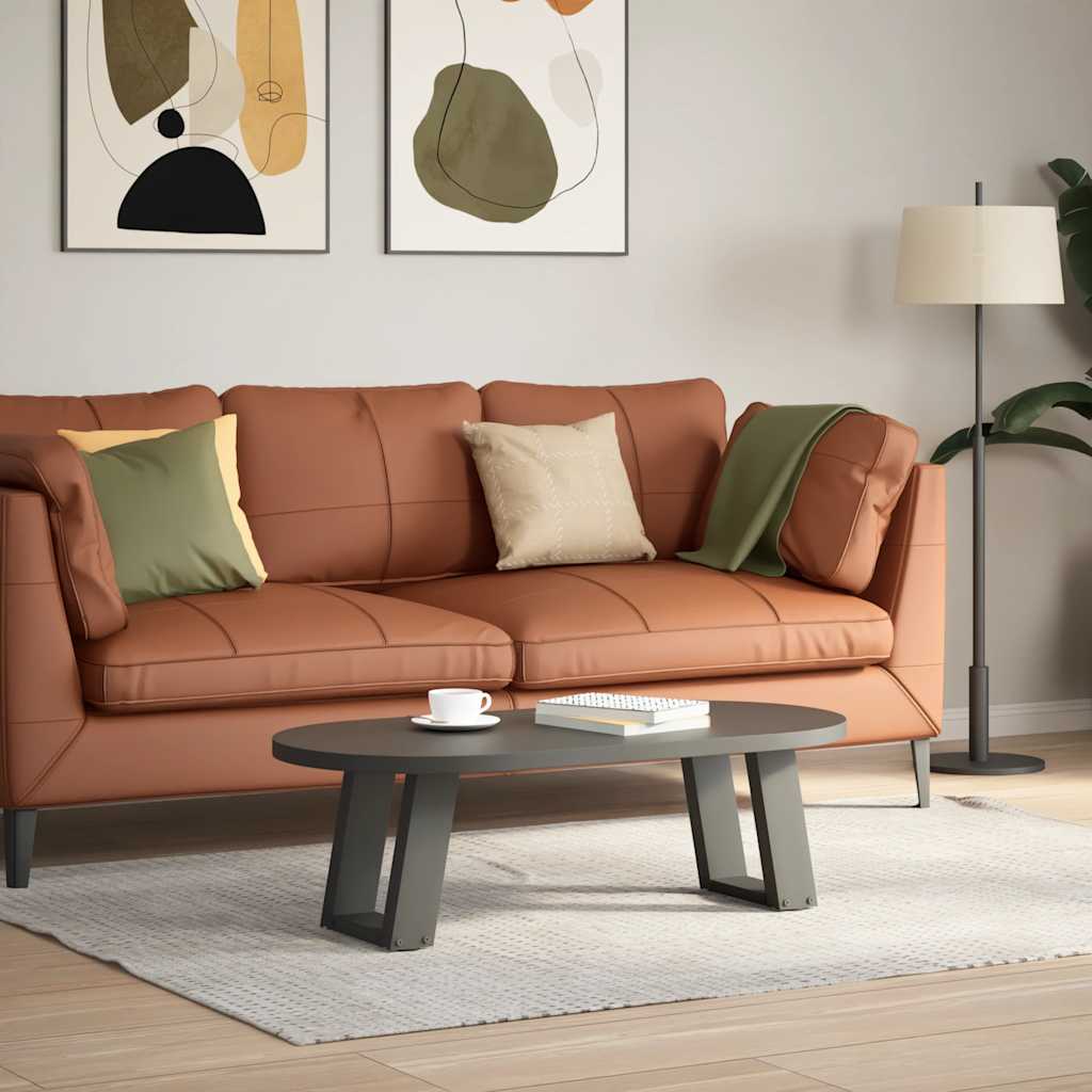 Vidaxl Coffee Table Legs, 2 Pcs, Anthracite, 30X(30-31) Cm, Steel