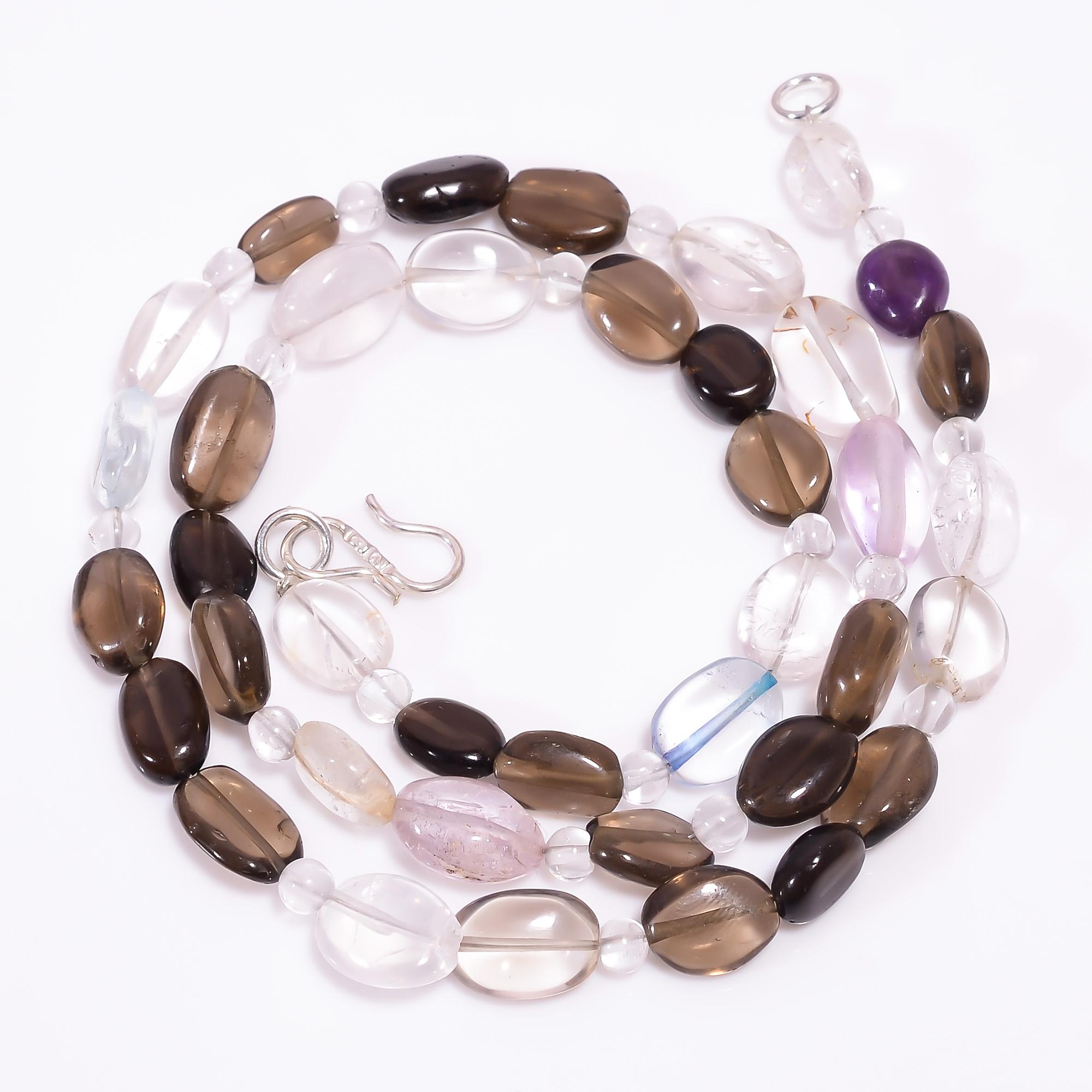 

Натуральный Кристалл Дымчатого Кварца Драгоценный Камень Бусы Ожерелье 3-16 мм 18 UB-7985 UB-7985