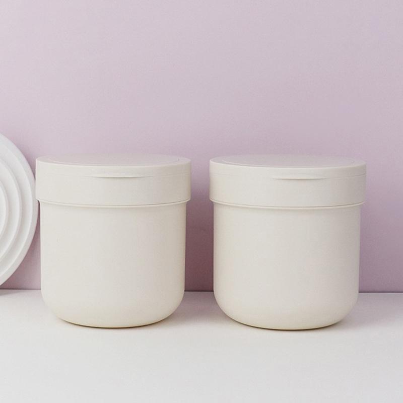 1Pcs 300/400Ml Refillable Makeup Remover Jar With Spoon Plastic Empty Makeup Jar Pot Travel Face Cream Lotion Cosmetic Container