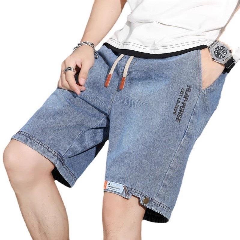 Summer thin denim shorts men's trend loose casual wear trendy brand handsome fashion versatile five-point pants