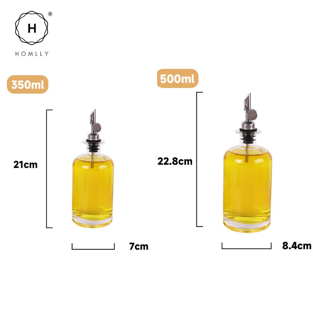 Homlly Olive Oil Coffee Syrup Dispenser Glass Bottle with Automatic Pourer (350/500ml)