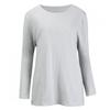 Shop   Women Slab Spring LighTweighT Round Neck Solid T shirT Dai Wsh 1001 Gray