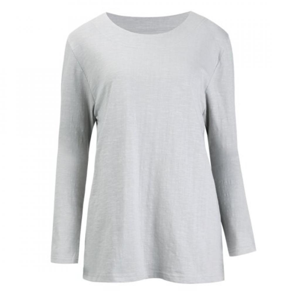 Shop Women Slab Spring LighTweighT Round Neck Solid T shirT Dai Wsh 1001 Gray