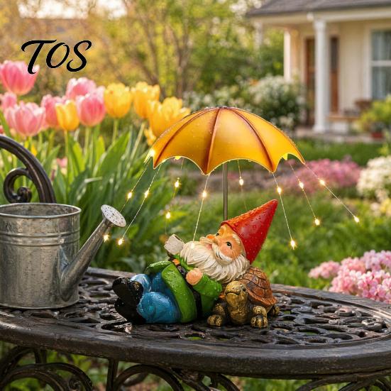 Mother Day Solar Gift Cat Garden Statue, Resin Outdoor Tabby Decor with Auto LED Decorative Lighting Light, IP65 Waterproof Lawn Ornament for