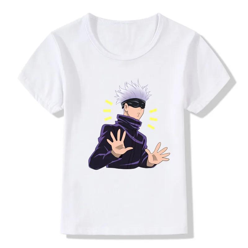 Anime Jujutsu Kaisen Cartoon Print Kinder T-Shirts Kinder T-Shirt Damen T-Shirt Jungen Oberteil Erwachsene Kinder Eltern-Kind Männer Baumwolle T-Shirt
