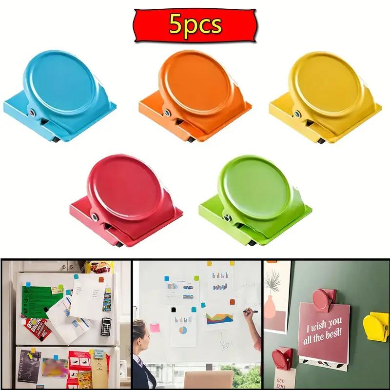 

4PCS Magnetic Clips for Office & Fridge - Colorful Document & Photo Organizer, Home/Kitchen Use, Ideal Christmas Gift