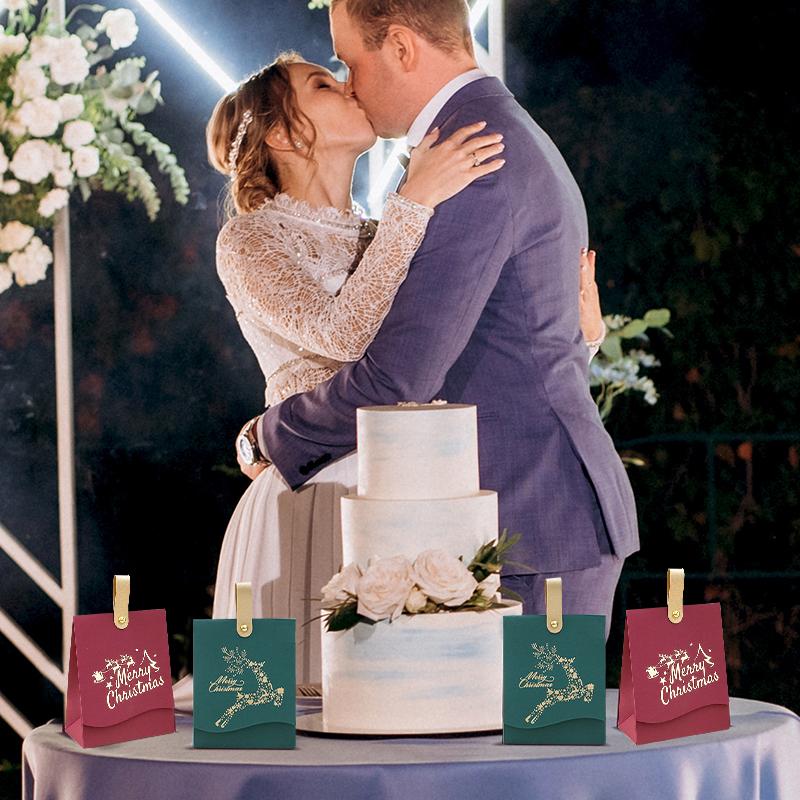 10Pcs/Pack Reindeer Creative Xmas Gift Elegant Candy Box Unique Merry Christmas Packaging Paper