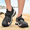 Men's Plus Size Breathable Mesh Beach Sandals, Non-Slip Outdoor Closed-Toe Velcro Shoes