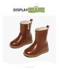 Snuffy Girls' White Leather Mid-Calf Boots - Stylish Warm Princess Boots for Autumn/Winter