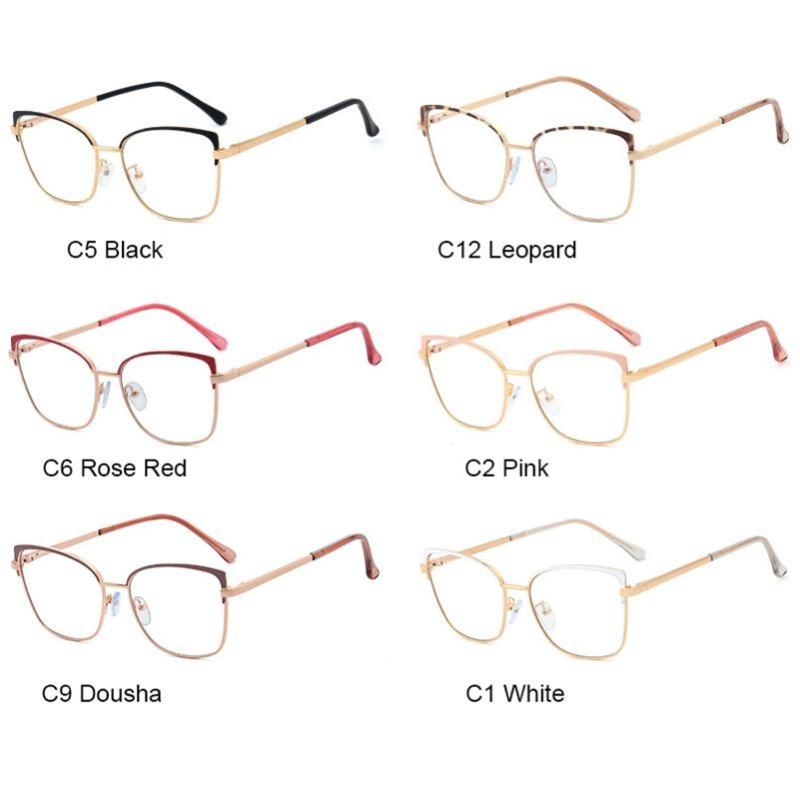 Leopard Cat Eye Glasses Frames For Women Anti Blue Light Computer Myopia Glasses Optical Lens Nearsighted Eyeglasses Minus -1.5