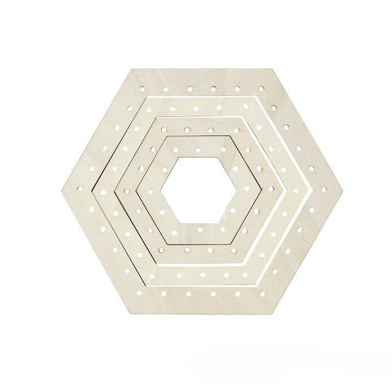 

Wooden Weaving Boards Set for Hexagon, Circle, Square Shapes | DIY Hand Weaving Tools
