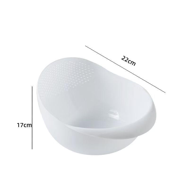 Multifunctional Kitchen Drain Basket and Rice Washing Sieve with Fine Holes - No Rice Leakage, PP Material, for Washing Vegetables/Fruit and Storage.