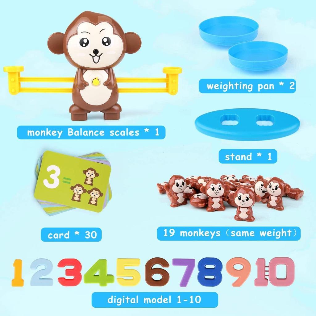 Cheap Math Toy, Monkey Balance Math Cards Digital Block Educational ...