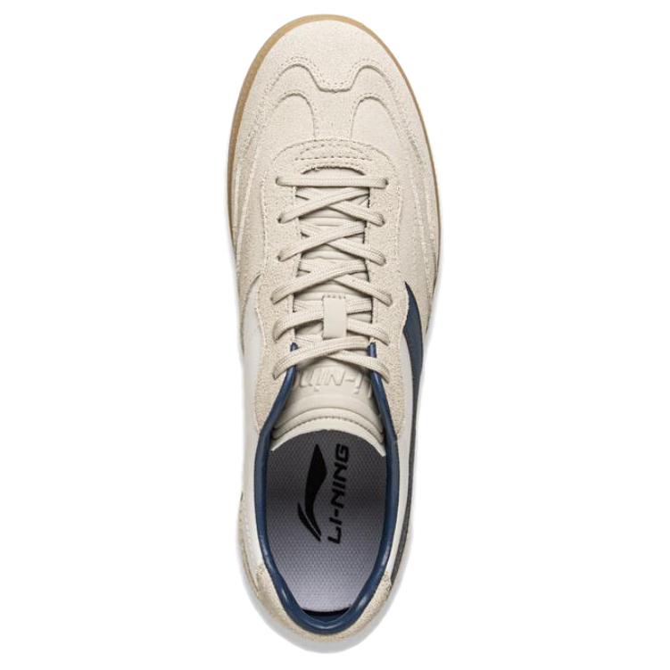 Li Ning Yunchuan Abrasion Resistant, Lightweight, Balanced Low top German Army Trainers Men's Beige Blue White AGCV099-4