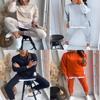 Streetwear Girl Puffed Sleeve Hoodie And Jogger Set With Spliced Design For Casual Fall Wear