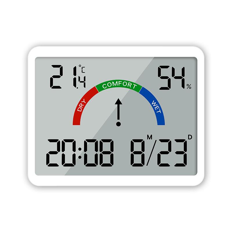 8218 Multi-function Slim Digital Wall Clock with LCD Display and Temperature
