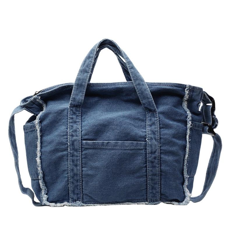 Retro Denim Bag Women's 2025 New Trendy Fashion Casual Tote Bag Large Capacity Shoulder Messenger Bag