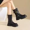 Martin British retro western cowboy boots wear medium tube single boots autumn thick sole new fashion boots women