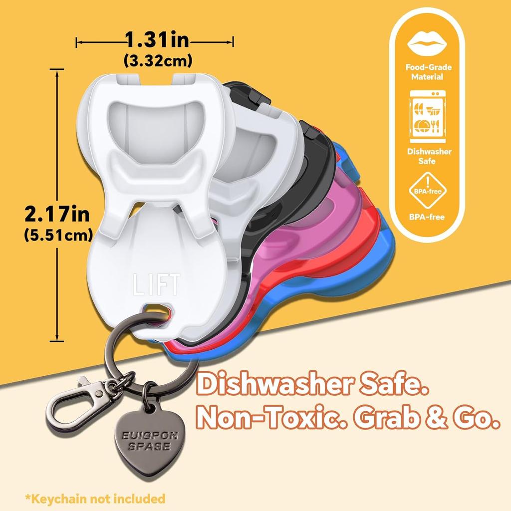6-Pack Soda Can Openers & Soda can lids, Drink Protector aps, Fits All Standard Soda & Beer Cans | Parties, BBQ, Camping, Outdoor Work, 6 Bright