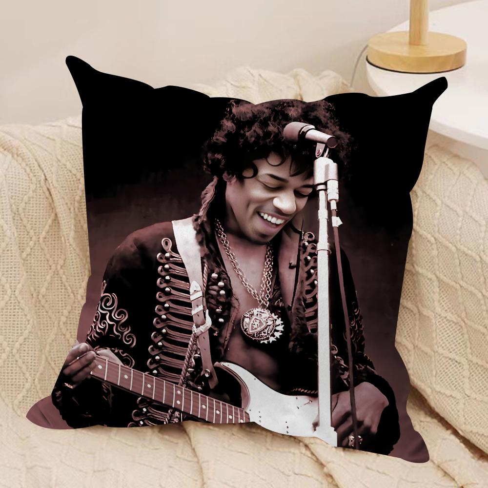 Singer JJimi HHendrix Cushion Cover Silky Short Plush Invisible Zipper Dustproof Sofa Pillow Case for Home Decor