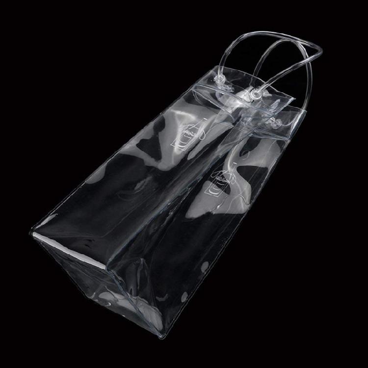 3PCs Portable Clear PVC Coolers Sleeves for Bottles Waterproof Ice Wine Bag with Handle Perfect for Travel and Gifting