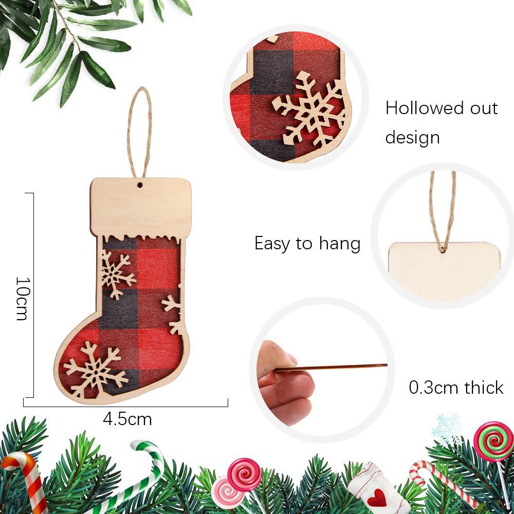 Vintage-style Wooden Christmas Stocking Decoration Ideal For Cozy Festive Settings